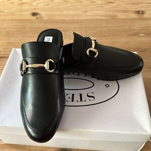 STEVE MADDEN KANDI BLACK LEATHER NEW IN BOX